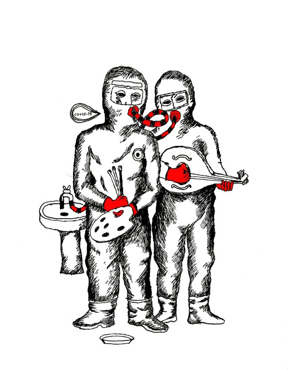 Saddam Covid -19 drawing